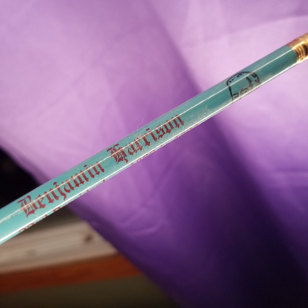 Benjamin Harrison Unused 60's Vintage 23rd President Pencil Clorox Blue OA